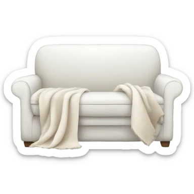 White Sofa with blanket sticker