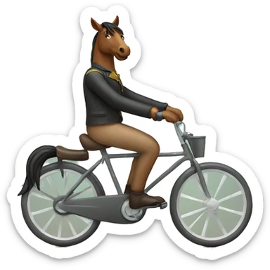 Horse riding a bike sticker