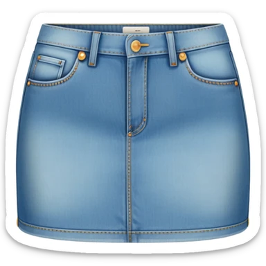 super realistic light denim mini skirt sticker