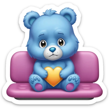 Care bear sad in the metro sticker