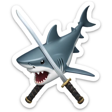 Shark with katana  sticker
