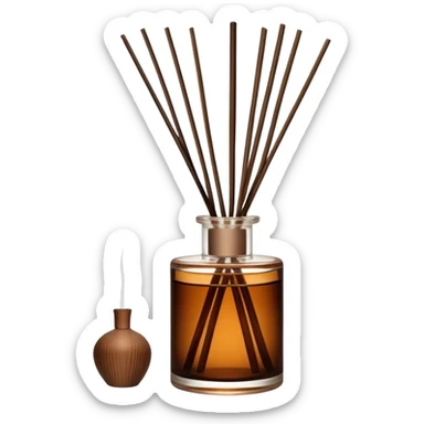 Reed diffuser in brown glass sticker