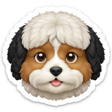 Cavapoo face all black with small white chin sticker