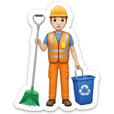 waste-management, safety vest, trash picker, cleaning up trash, full body sticker
