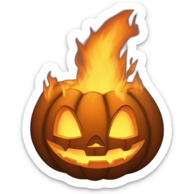 Fire inside a Jack O'lantern sticker