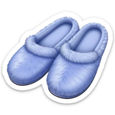 periwinkle faux fur slippers sticker
