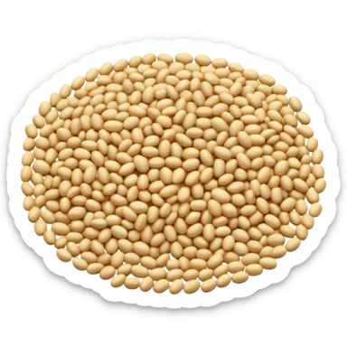 sesame seeds scatter or cluster off-white to pale golden tiny oval slightly curved smooth matte subtle color variation natural spacing no bread bowl packaging or faces clean 3D soft shadows transparent background emoji scale sticker