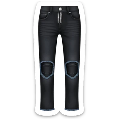 Pants with the zipper open sticker