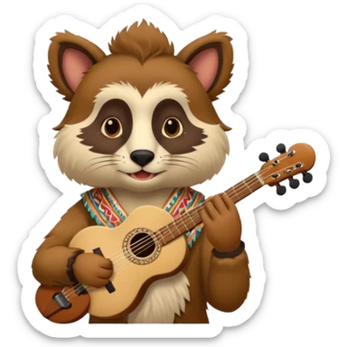 un animal péruvien qui joue de la musique sticker