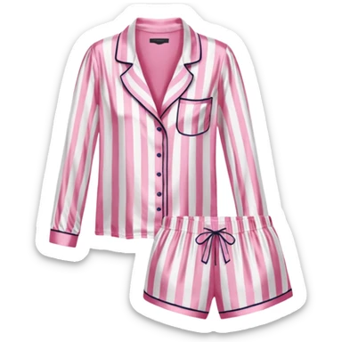 Striped pink and white silk Victoria’s Secret pajama set sticker