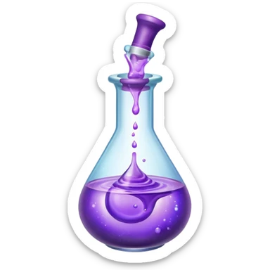 Purple Potion Bubbling in glass vial sticker