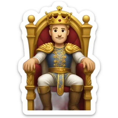 king sitting on a throne sticker