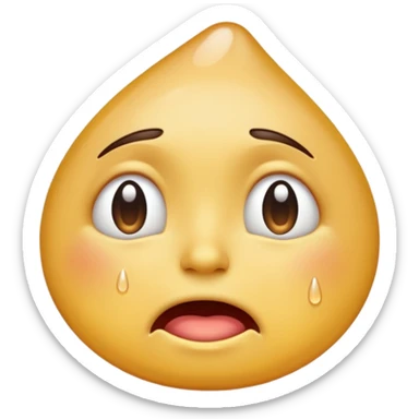crying emoji with one gigantic tear sticker