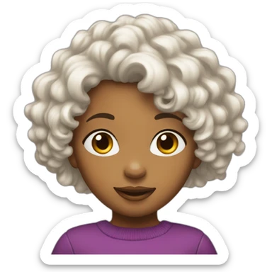 Fille métisse +cheveux bouclés sticker