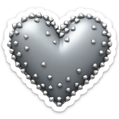 a hollow heart studded with silver sticker