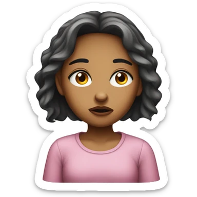 annoyed eye roll girl emoji  sticker