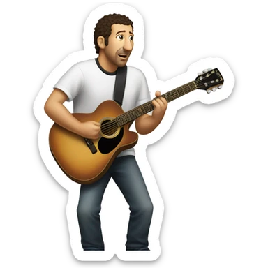 adam sandler playing guitar no beard sticker