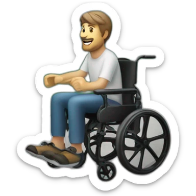 Create man weelchair in the mountain  sticker