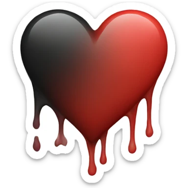 black and red faded heart sticker