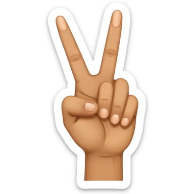Peace sign with the two fingers touching sticker