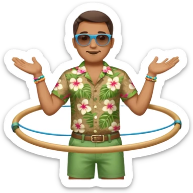 man Hula hoopin hands on hip sticker