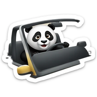 Panda driving a car  sticker