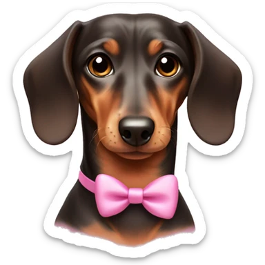 Dachshund with pink bow  sticker