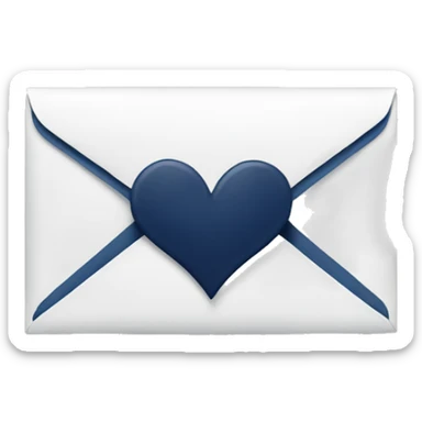 An envelope with a little navy heart  sticker