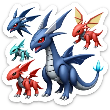 Edgy cool Dialga-Genesect-Miraidon-Darkrai-Deoxys-Giratina-Palkia-Meloetta-fusion sticker