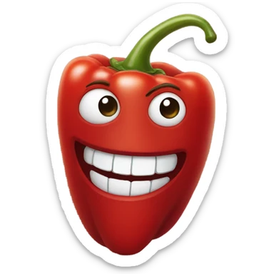 red pepper smiling sticker