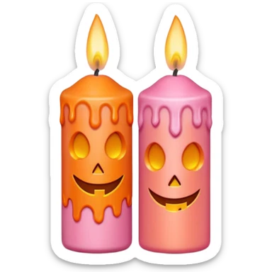 pastel halloween candles cozy pastel pink orange sticker