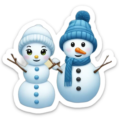 snowman and snowgirl sticker