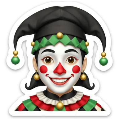 make a fuly black and white jester sticker