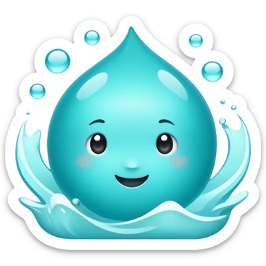 Aqua background with white  sticker