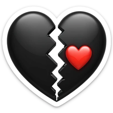 Siyah kırık kalp sticker