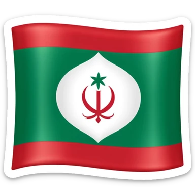 square iranian flag green white and red, green on top  whiite in middle red at the bottom sticker