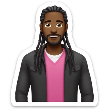 Black guy with goatee and dreads with pnk tips sticker