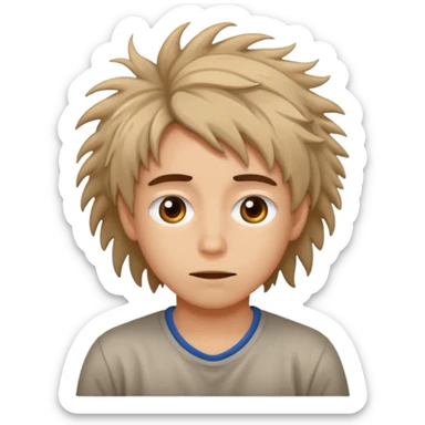 person that looks like they just woke up sticker