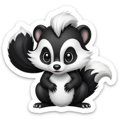 A skunk plotting evil sticker