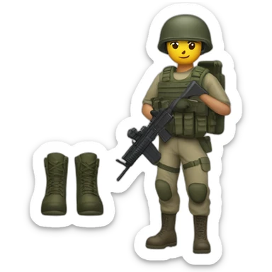 Soldier with military gear with M16. sticker