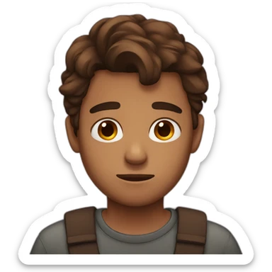 sad boyfriend with brown hair and brown skin sticker