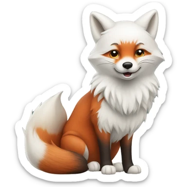 A red fox and a snowy arctic fox sticker