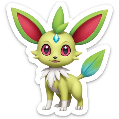  Fey Toony Axew-Celebi-Umbreon-Shaymin-fusion-hybrid sticker