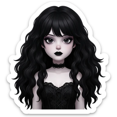 goth girl with fluffy hair

 sticker