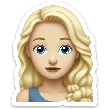 Blonde girl with blue eyes from West Highland White sticker