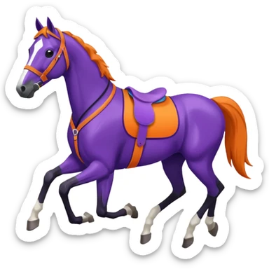 ok créée moi une emoticone simple pour une athletes d'endurance ( horse ) et un pour un endurance Horse - couleur dans ces tons violet et orange et blanc sticker