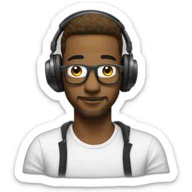 DJ blanc qui travaille sticker