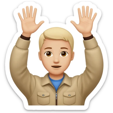 Make a person with his two hands out in front of the person and is waving them up and down in opposite directions  sticker