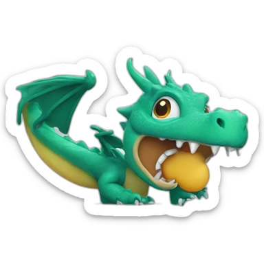 Dragon holding a frisbee sticker