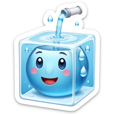 Quero que, com base nos emojis da apple, crie um emoji de um cubo de gelo derretendo sticker